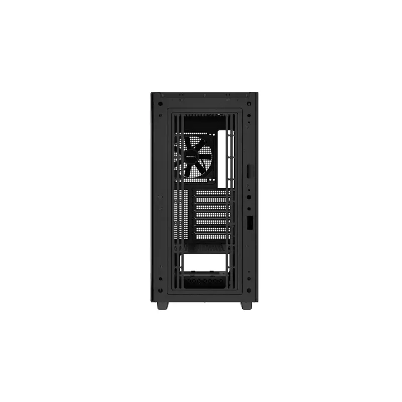 PC korpuss DeepCool CH510 Midi Tornis Melns — rūdīts stikls, microATX/ATX, atbalsta 360 mm priekšējos/augšējos radiatorus, maks. GPU 38 cm, barošanas bloks apakšā, 7 paplašināšanas sloti