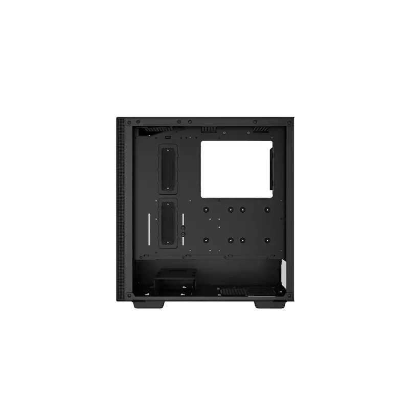 PC korpuss DeepCool CH510 Midi Tornis Melns — rūdīts stikls, microATX/ATX, atbalsta 360 mm priekšējos/augšējos radiatorus, maks. GPU 38 cm, barošanas bloks apakšā, 7 paplašināšanas sloti