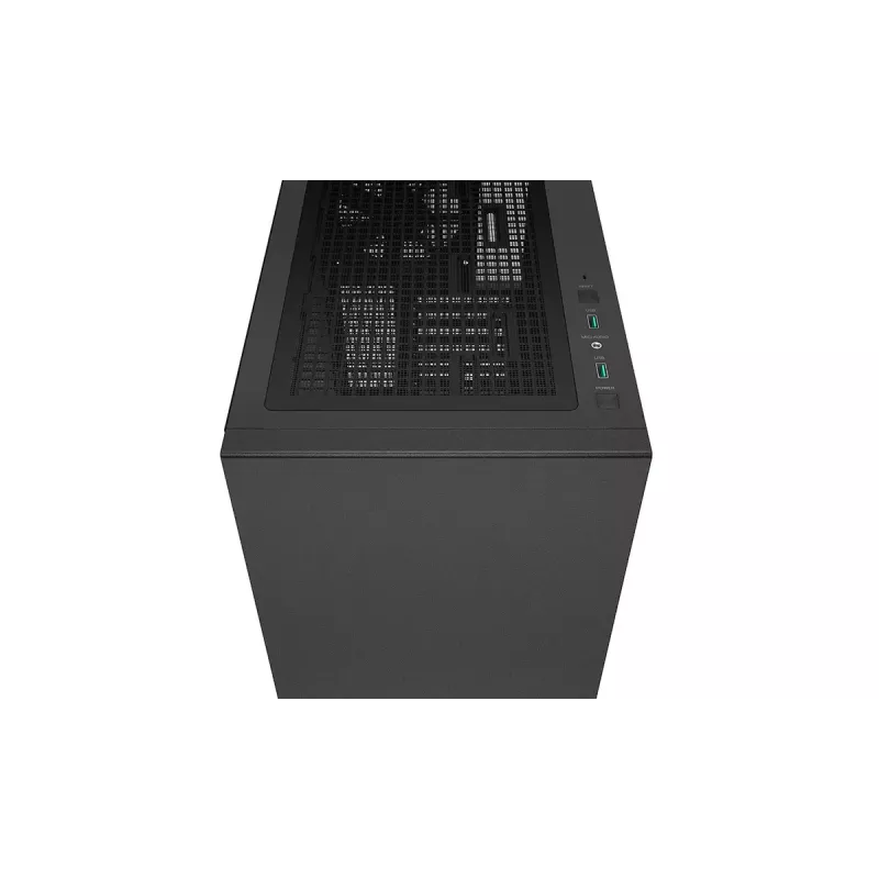 PC korpuss DeepCool CH510 Midi Tornis Melns — rūdīts stikls, microATX/ATX, atbalsta 360 mm priekšējos/augšējos radiatorus, maks. GPU 38 cm, barošanas bloks apakšā, 7 paplašināšanas sloti