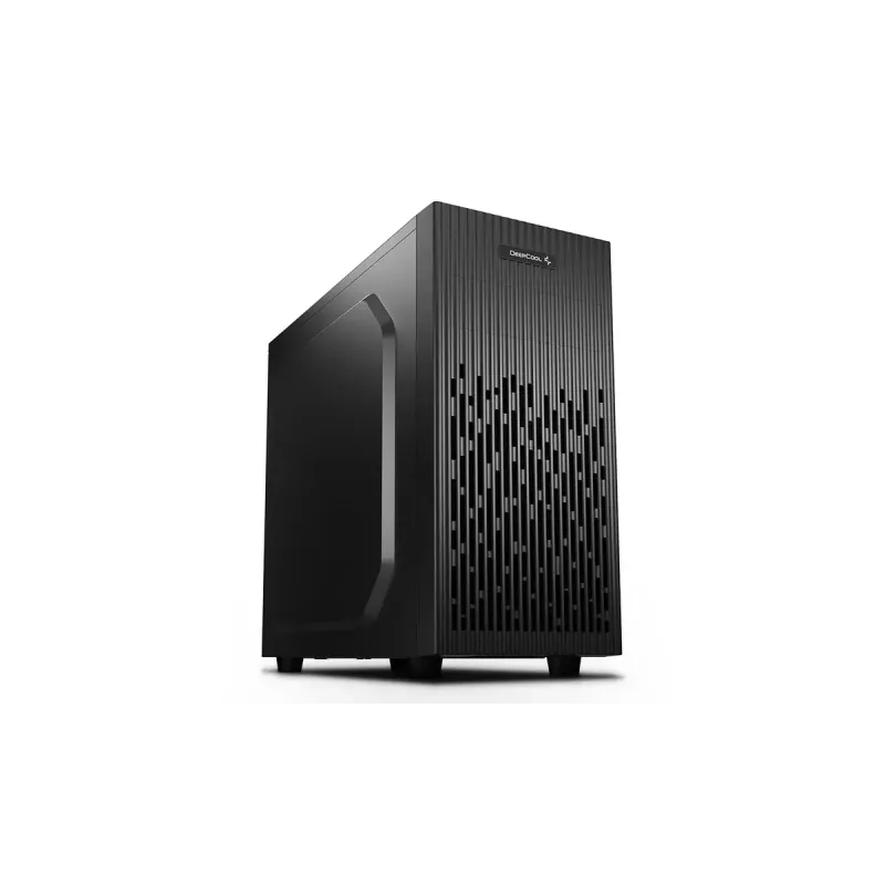PC korpuss DeepCool Matrexx 30 SI Mini Tower — Micro ATX/Mini-ITX, 3x3,5 collu + 2x2,5 collu nodalījumi, 25 cm GPU, 15,1 cm CPU dzesētājs, augšējais barošanas bloks, melns