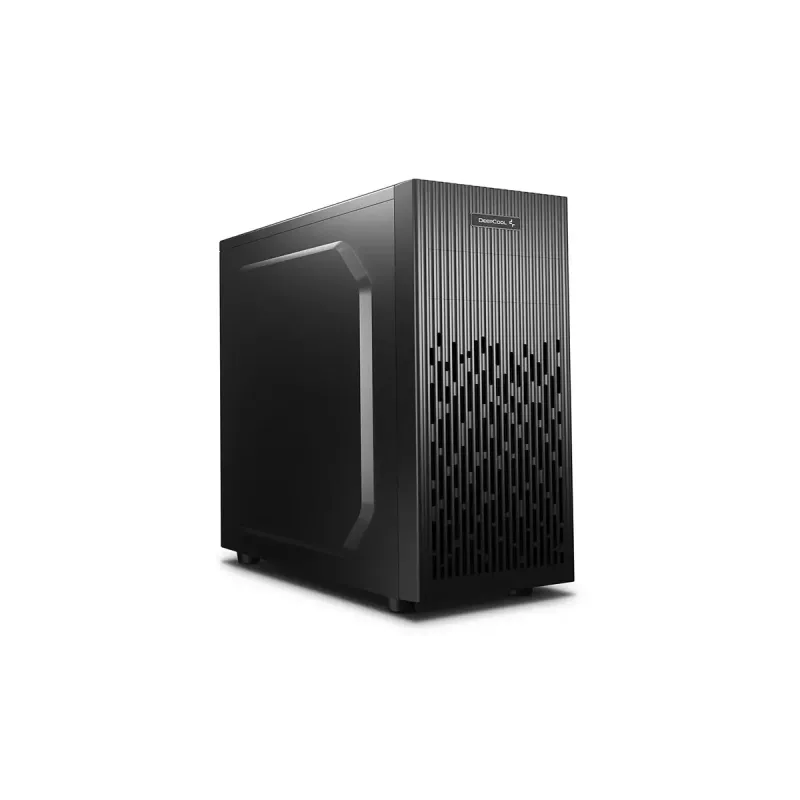 PC korpuss DeepCool Matrexx 30 SI Mini Tower — Micro ATX/Mini-ITX, 3x3,5 collu + 2x2,5 collu nodalījumi, 25 cm GPU, 15,1 cm CPU dzesētājs, augšējais barošanas bloks, melns