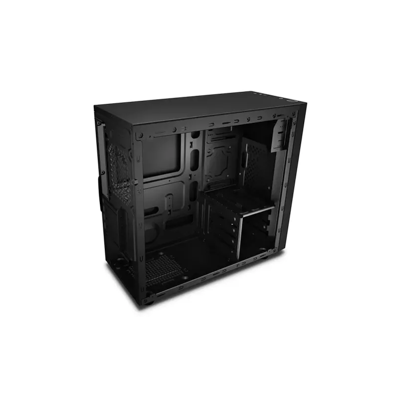 PC korpuss DeepCool Matrexx 30 SI Mini Tower — Micro ATX/Mini-ITX, 3x3,5 collu + 2x2,5 collu nodalījumi, 25 cm GPU, 15,1 cm CPU dzesētājs, augšējais barošanas bloks, melns