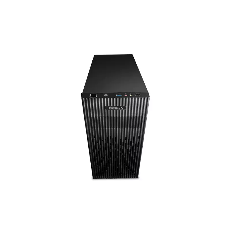 PC korpuss DeepCool Matrexx 30 SI Mini Tower — Micro ATX/Mini-ITX, 3x3,5 collu + 2x2,5 collu nodalījumi, 25 cm GPU, 15,1 cm CPU dzesētājs, augšējais barošanas bloks, melns