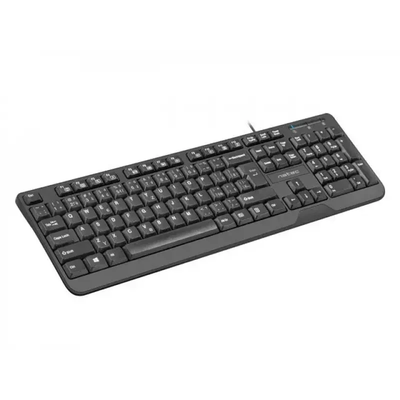 Vadu USB klaviatūra NATEC NKL-1151 — Melna, CZ-SK (slovāku) izkārtojums, 104 taustiņi, USB vadu, 1,8 m kabelis