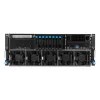 Rack serveris ASUS ESC8000A-E13 (4U) Sudraba krāsā — LGA 6096, AMD EPYC, DDR5, līdz 3 TB, 24 DIMM, 2× CPU, 3200 W barošanas bloks