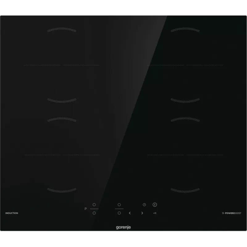 Gorenje GI6401BSCE melna iebūvējamā 59 cm zonas indukcijas plīts virsma, 4 zonas