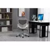 Biroja grozāmais krēsls ActiveJet YK507 — polsterēts sēdeklis, sieta atzveltne, auduma apdare pelēkā krāsā, augstums 90–100 cm, atzveltnes platums 45 cm