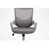 Biroja grozāmais krēsls ActiveJet YK507 — polsterēts sēdeklis, sieta atzveltne, auduma apdare pelēkā krāsā, augstums 90–100 cm, atzveltnes platums 45 cm