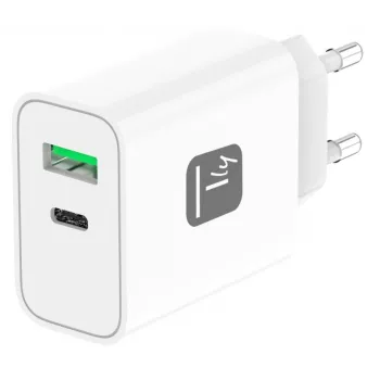 Techly IPW-USB-30WACG mobilās ierīces lādētājs Universāls Balta Maiņstrāva Ātrā uzlāde Iekštelpām