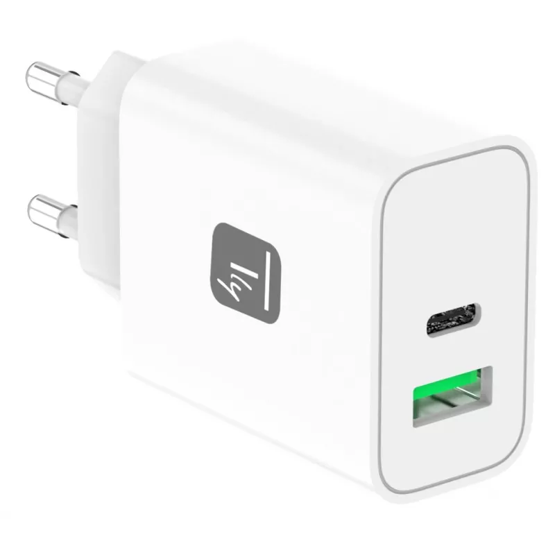 Techly IPW-USB-30WACG mobilās ierīces lādētājs Universāls Balta Maiņstrāva Ātrā uzlāde Iekštelpām