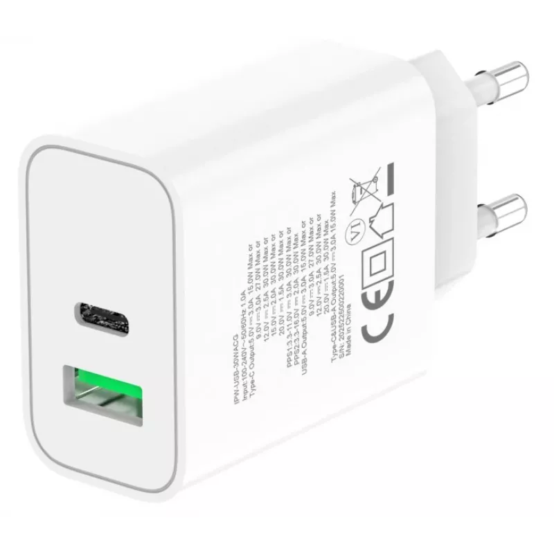 Techly IPW-USB-30WACG mobilās ierīces lādētājs Universāls Balta Maiņstrāva Ātrā uzlāde Iekštelpām