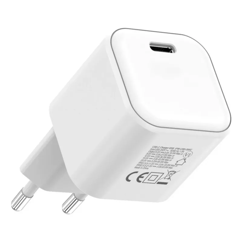 Techly IPW-USB-G65C mobilo ierīču lādētājs Universāls Balts Maiņstrāvas Ātrā uzlāde Iekštelpām