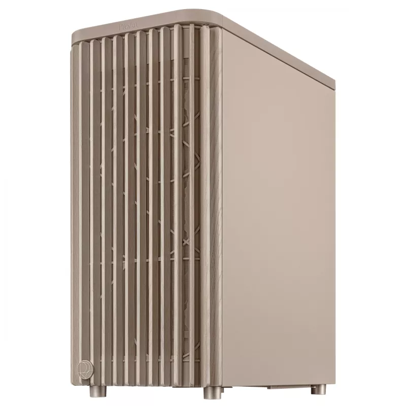 PC korpuss ASUS ProArt PA401 Wood Edition Bēšs — mid-tower, metāla priekšējais panelis