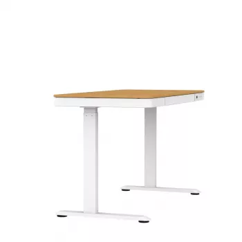 Elektriski regulējams augstums galds ActiveJet ET119W-C 140x70 cm — 1 motors, augstums 725–1225 mm, balts/ozols