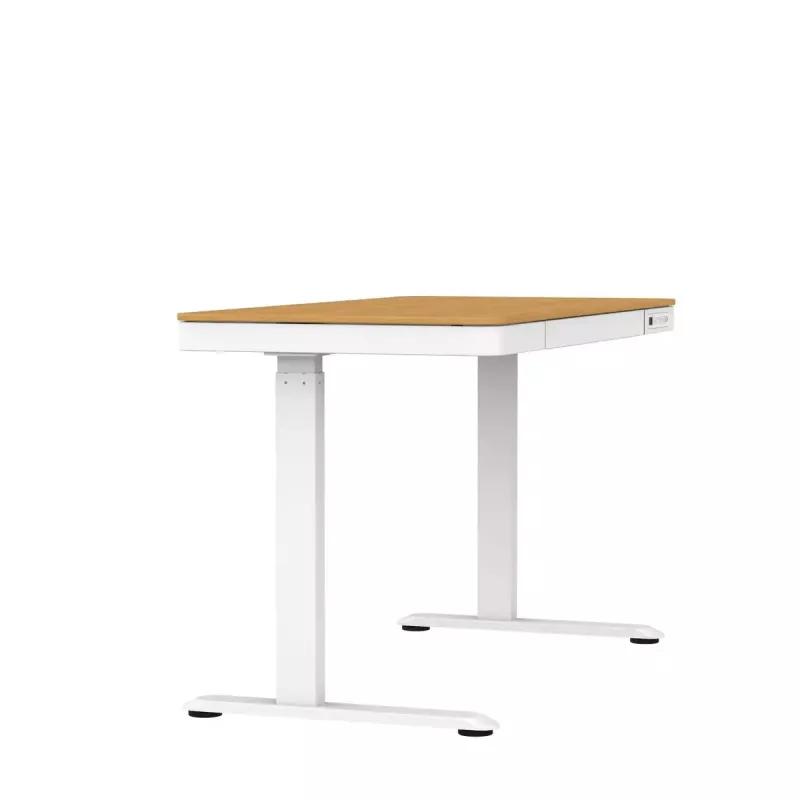Elektriski regulējams augstums galds ActiveJet ET119W-C 140x70 cm — 1 motors, augstums 725–1225 mm, balts/ozols