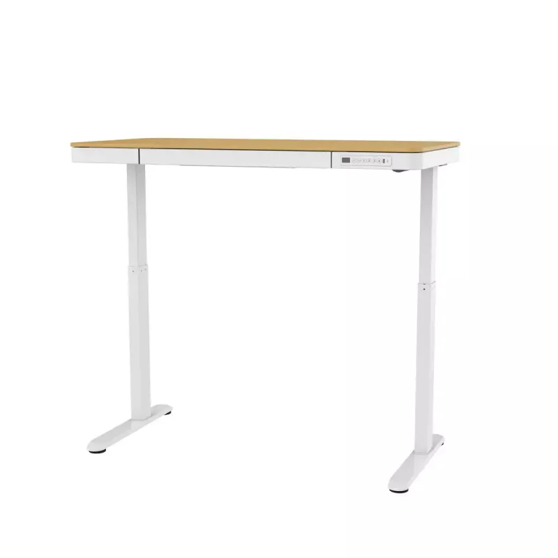 Elektriski regulējams augstums galds ActiveJet ET119W-C 140x70 cm — 1 motors, augstums 725–1225 mm, balts/ozols