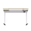 Elektriski regulējams augstums galds ActiveJet ET119W-C 140x70 cm — 1 motors, augstums 725–1225 mm, balts/ozols