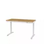 Elektriski regulējams augstums galds ActiveJet ET119W-C 140x70 cm — 1 motors, augstums 725–1225 mm, balts/ozols