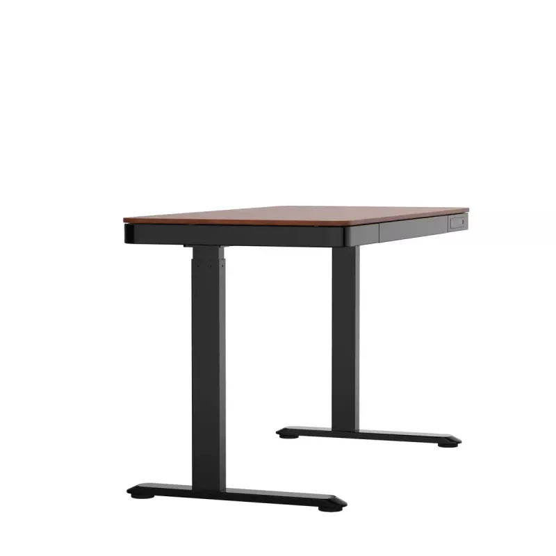 Galds ActiveJet ET119W-C elektriski regulējams augstumā 140x70 cm melns/valrieksta krāsā ar USB-A un USB-C pieslēgvietām
