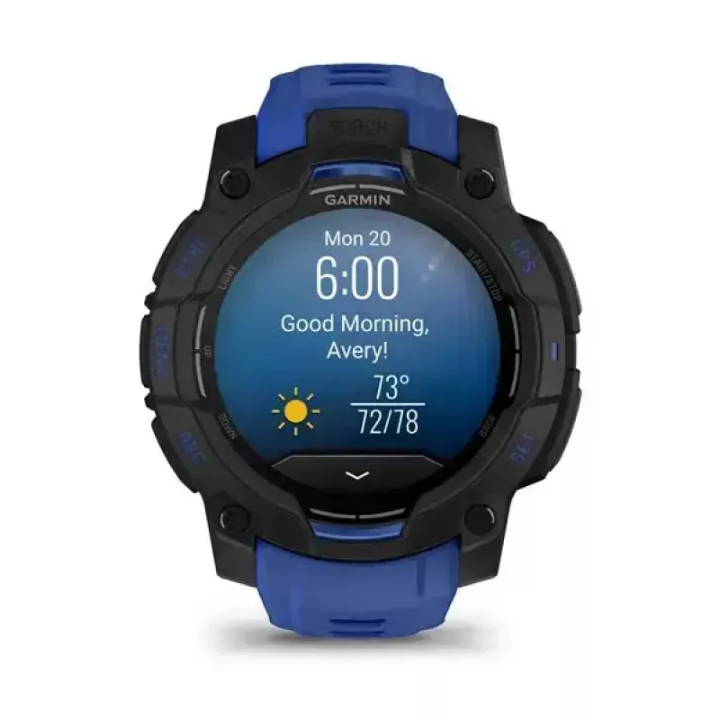 Smartwatch GARMIN Instinct 3 AMOLED 1,2 collas GPS, 45 mm korpuss, 390x390 displejs, 10 ATM, Li-Ion baterija