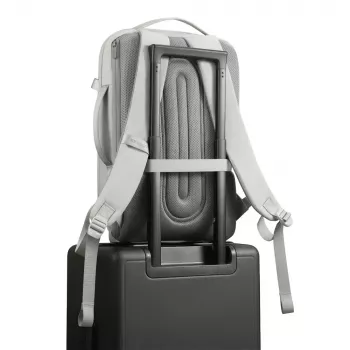 Mugursoma XDDESIGN Air P706.3219 — Pelēka, 15 L, klēpjdatora nodalījums līdz 15,6 collām, bloķējams galvenais slīdnis
