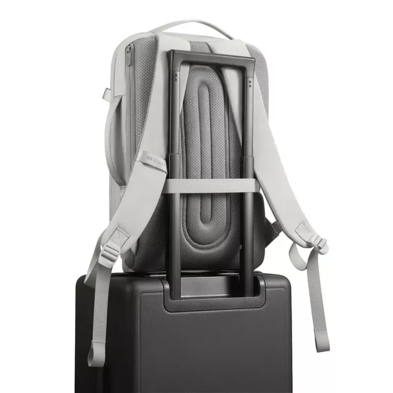 Mugursoma XDDESIGN Air P706.3219 — Pelēka, 15 L, klēpjdatora nodalījums līdz 15,6 collām, bloķējams galvenais slīdnis