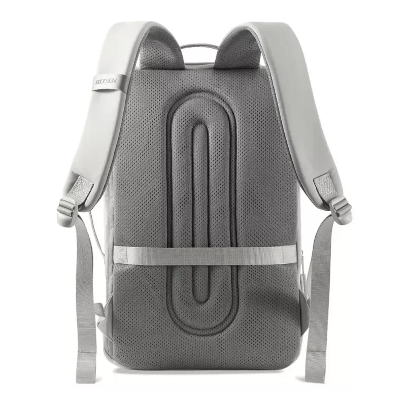 Mugursoma XDDESIGN Air P706.3219 — Pelēka, 15 L, klēpjdatora nodalījums līdz 15,6 collām, bloķējams galvenais slīdnis