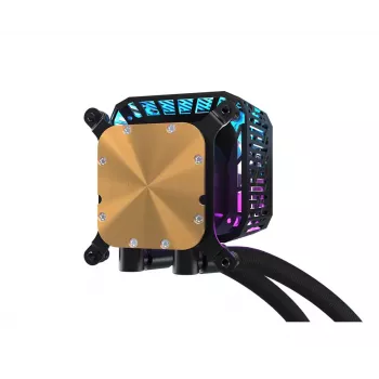 Šķidruma dzesēšanas komplekts ASRock Phantom Gaming 360 LCD — 120 mm ventilatori, LGA1700/AM5/AM4, melns