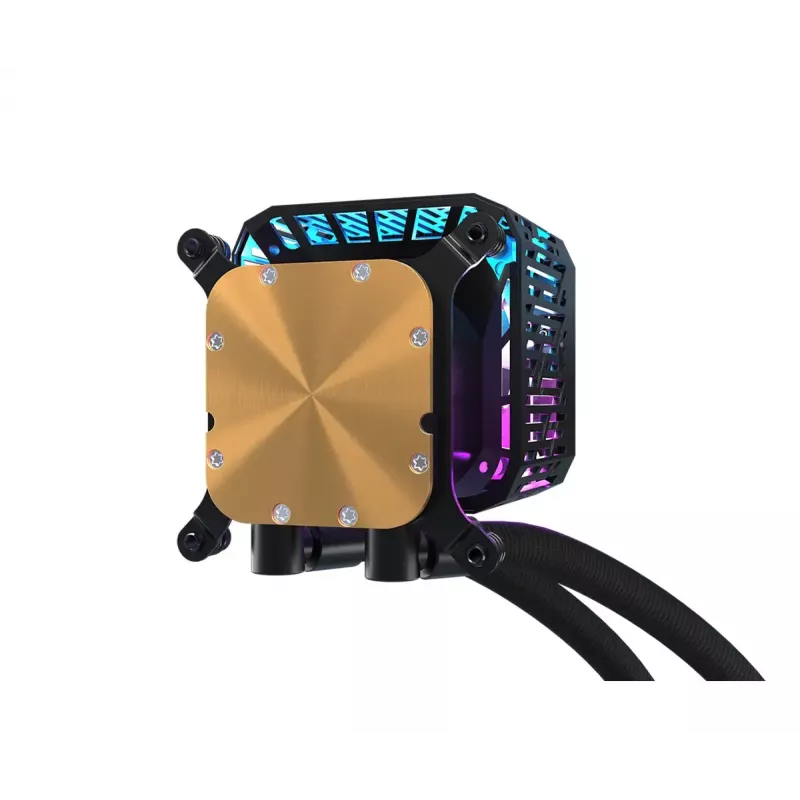 Šķidruma dzesēšanas komplekts ASRock Phantom Gaming 360 LCD — 120 mm ventilatori, LGA1700/AM5/AM4, melns