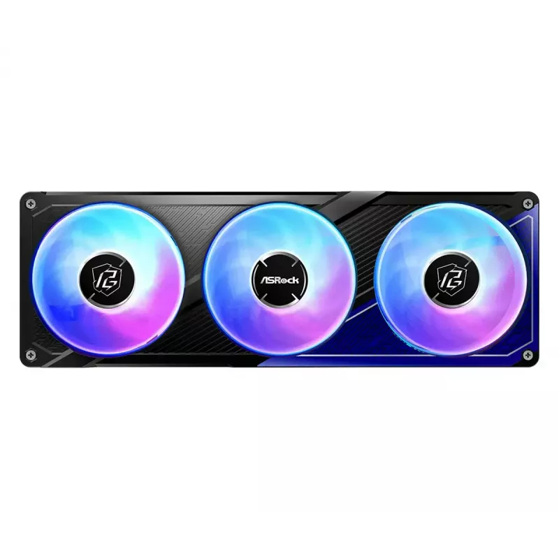 Šķidruma dzesēšanas komplekts ASRock Phantom Gaming 360 LCD — 120 mm ventilatori, LGA1700/AM5/AM4, melns
