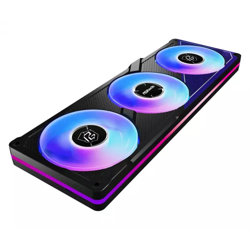 Šķidruma dzesēšanas komplekts ASRock Phantom Gaming 360 LCD — 120 mm ventilatori, LGA1700/AM5/AM4, melns