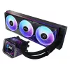 Šķidruma dzesēšanas komplekts ASRock Phantom Gaming 360 LCD — 120 mm ventilatori, LGA1700/AM5/AM4, melns