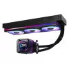 Šķidruma dzesēšanas komplekts ASRock Phantom Gaming 360 LCD — 120 mm ventilatori, LGA1700/AM5/AM4, melns
