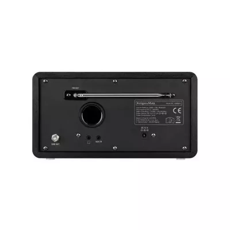 Interneta radio Krüger&Matz KM0816.1 — melns, Bluetooth 5.2, FM, 2×7 W, 430 iepriekšiestatījumi, tālvadības pults, 3,5 mm austiņu ligzda
