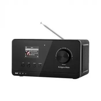 Interneta radio Krüger&Matz KM0816.1 — melns, Bluetooth 5.2, FM, 2×7 W, 430 iepriekšiestatījumi, tālvadības pults, 3,5 mm austiņu ligzda