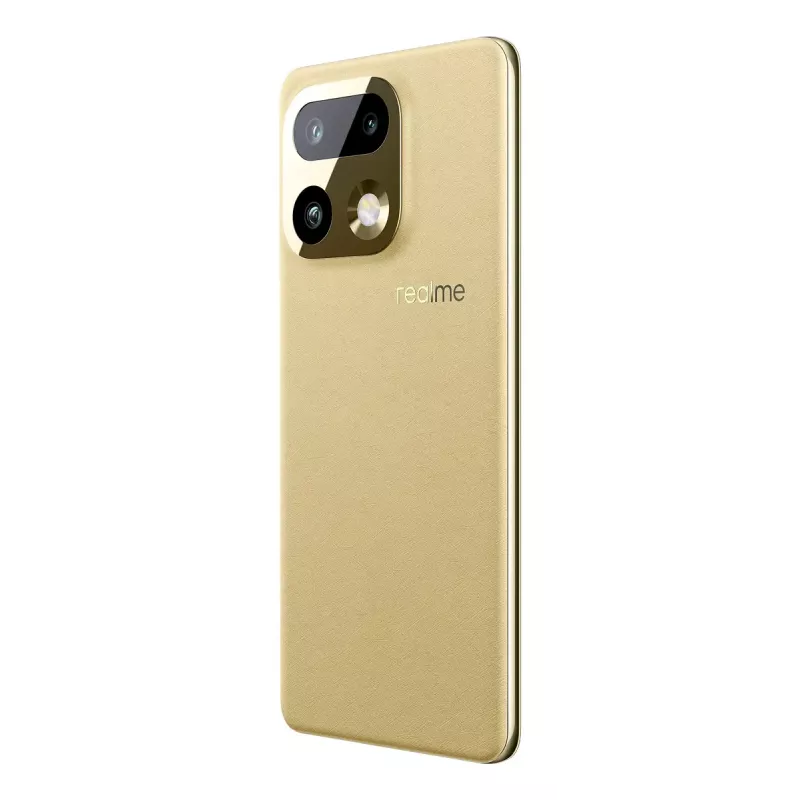Smartphone REALME realme 16 Pro+ — 6.8 collu (17.3 cm) 1280×2800, Snapdragon 7 Gen 4, 12 GB RAM, 512 GB, 200 MP, 7000 mAh, zelts