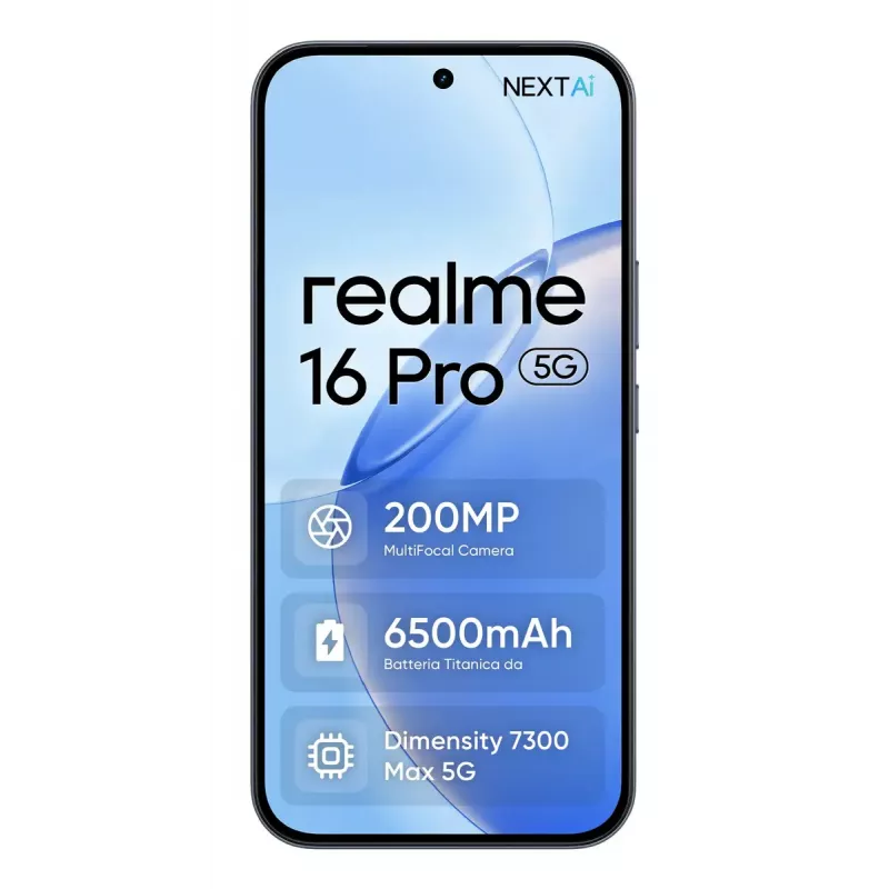 Viedtālrunis REALME realme 16 Pro 6,8 collu Dual SIM 5G — MediaTek Dimensity, 8 GB RAM, 512 GB, 200 MP, 6500 mAh, pelēks