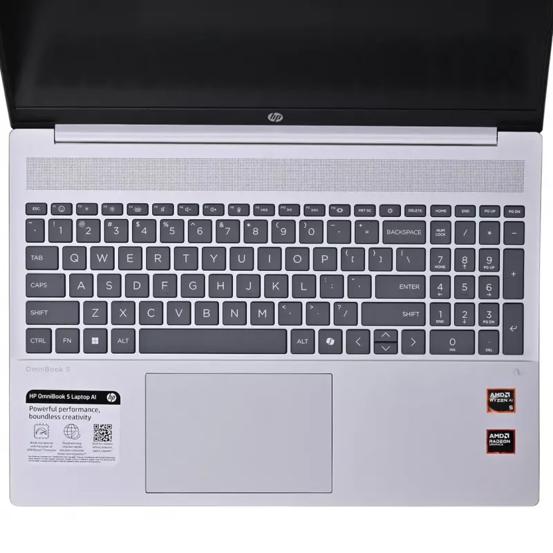 HP OmniBook 5 16-AG1065ST klēpjdators, Ryzen AI 5 340, 16 collu WUXGA, 16 GB, 512 GB SSD, Bluetooth, Windows 11, Meteor Silver