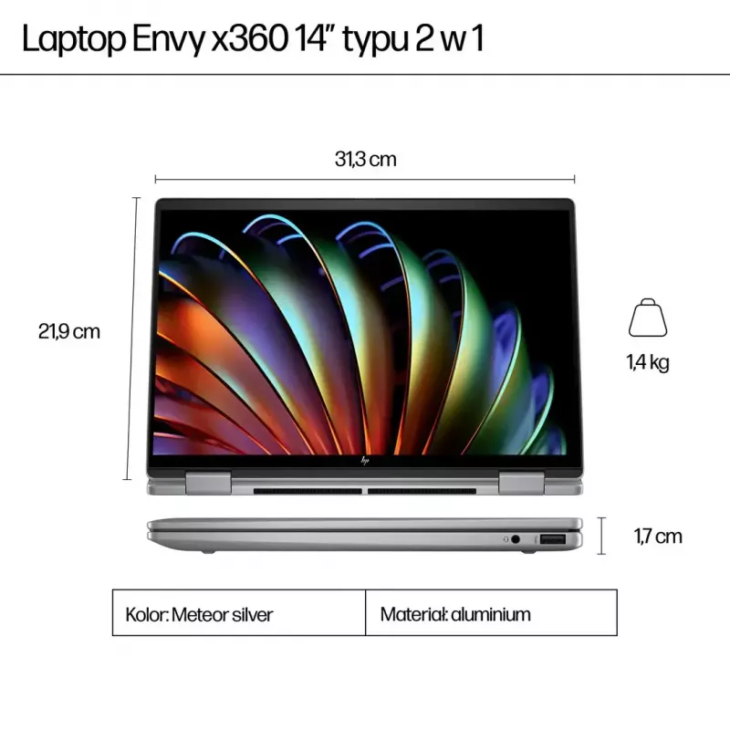 Klēpjdators HP ENVY x360 14 collas Ryzen 7 8840HS 16GB 512GB Win11Home