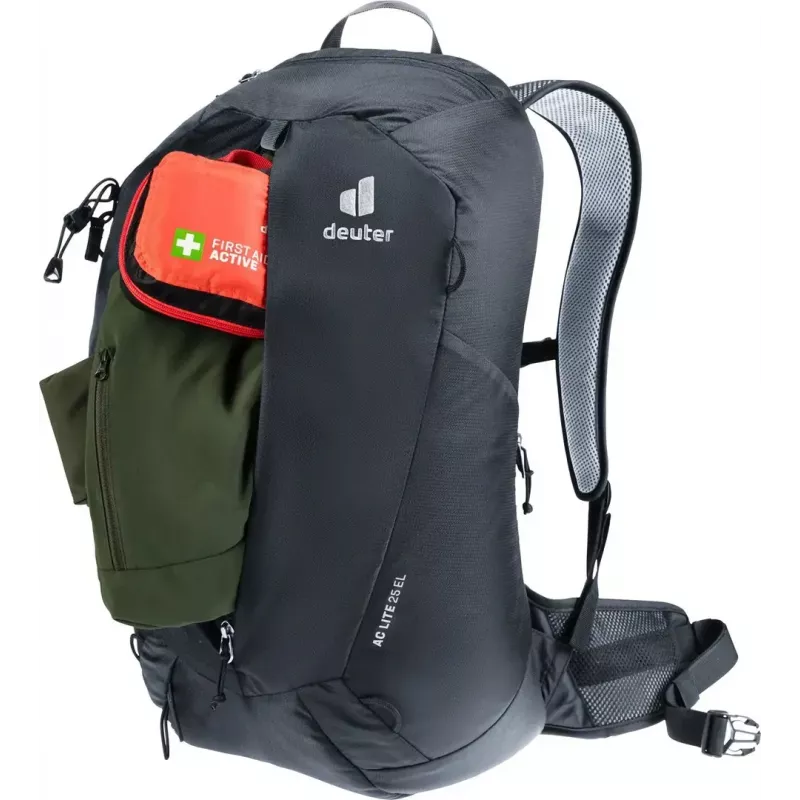 Mugursoma DEUTER AC Lite 25 EL melna — ventilējama dienas mugursoma, 25 L tilpums