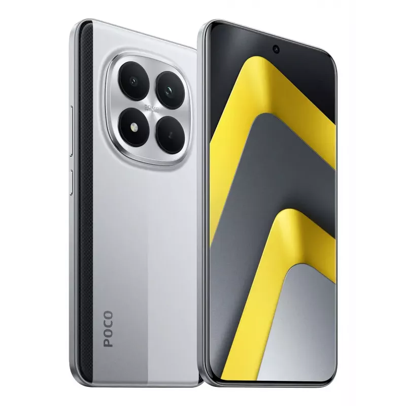 Smartphone POCO M8 Pro 5G — displejs 6,83 collas (17,4 cm), Snapdragon 7s Gen 4, 8 GB RAM, 256 GB, 6500 mAh, sudraba