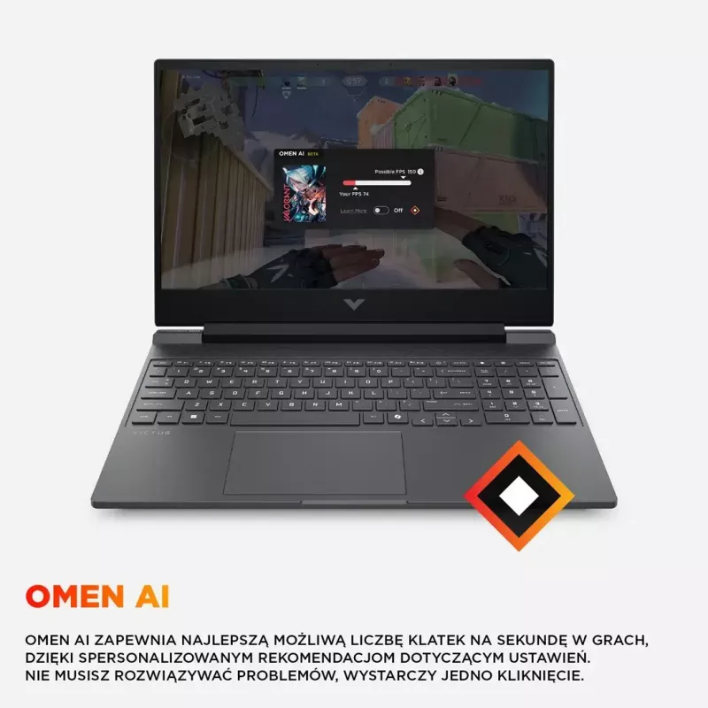 Klēpjdators HP Victus 15-fb3231nw 15,6 collu Ryzen 7 7445HS 16 GB 512 GB RTX4050 Win11Home