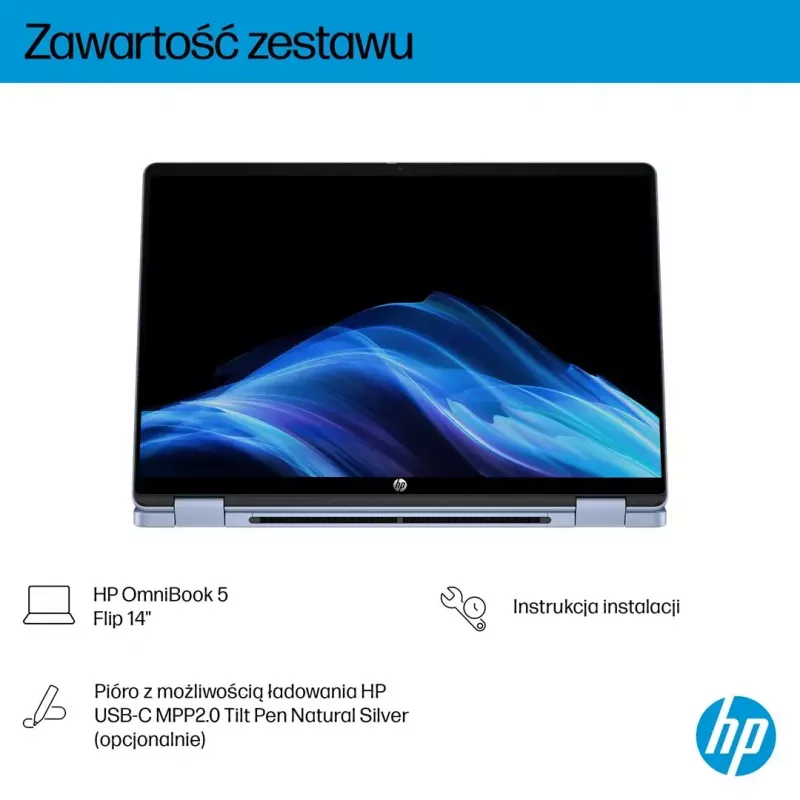 Klēpjdators HP OmniBook 5 Flip 14-fp0004nw 14 collas Core 5 120U 16GB 512GB Win11Home Sky Blue