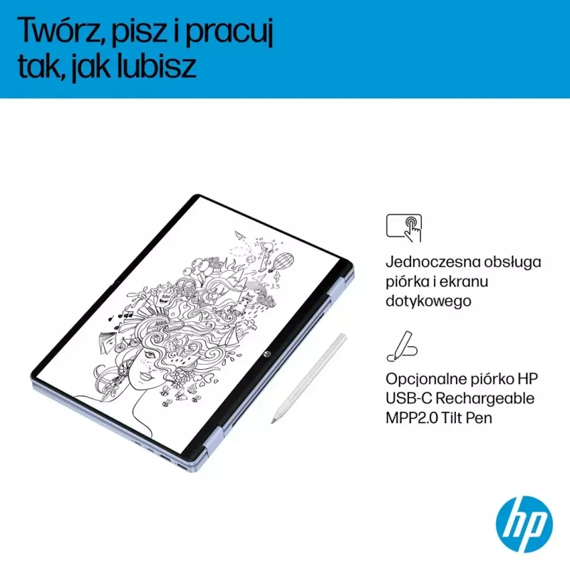 Klēpjdators HP OmniBook 5 Flip 14-fp0004nw 14 collas Core 5 120U 16GB 512GB Win11Home Sky Blue