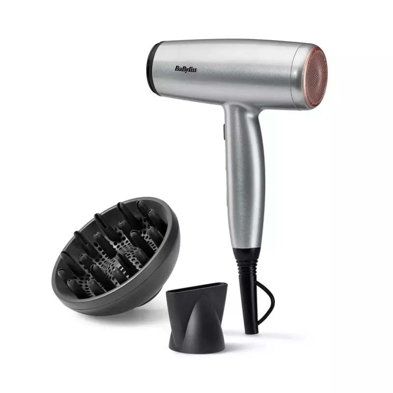 BaByliss Cosmos D580DE matu žāvētājs, 2100 W, Satīna tērauda, līdzstrāvas motors