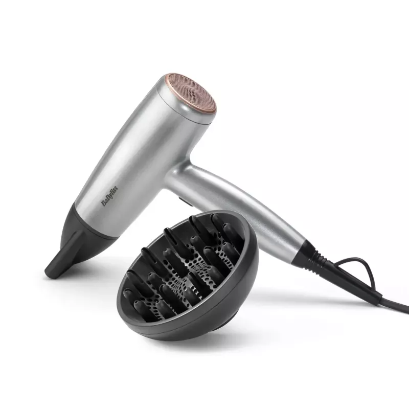 BaByliss Cosmos D580DE matu žāvētājs, 2100 W, Satīna tērauda, līdzstrāvas motors