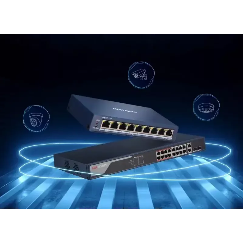 Pārvaldīts PoE slēdzis Hikvision Pro Series 4 portu Fast Ethernet (5x 10/100 RJ-45, 54V DC, 2000 MAC, 1.2 Gbit/s)