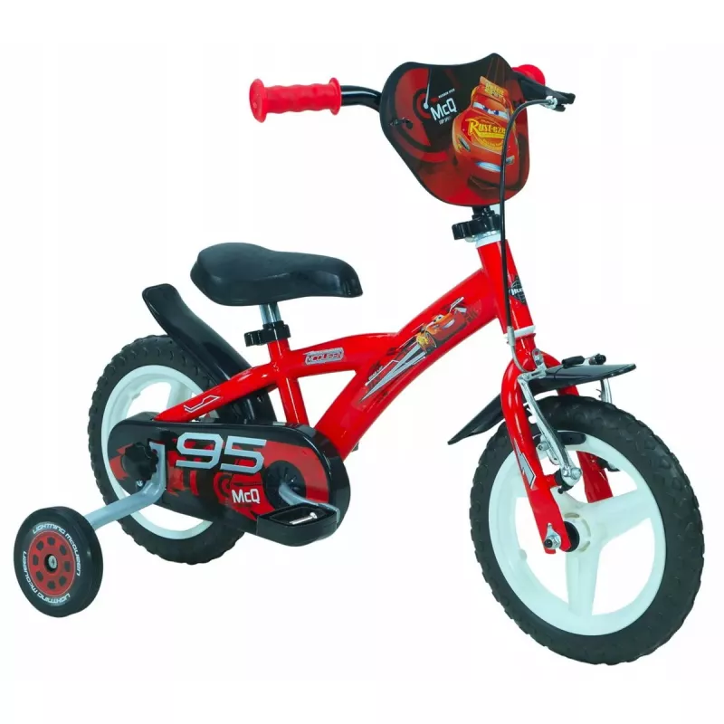 Bērnu velosipēds HUFFY Cars 12 collas — 12 collu ritenis, viens ātrums, iekļauti treniņriteņi