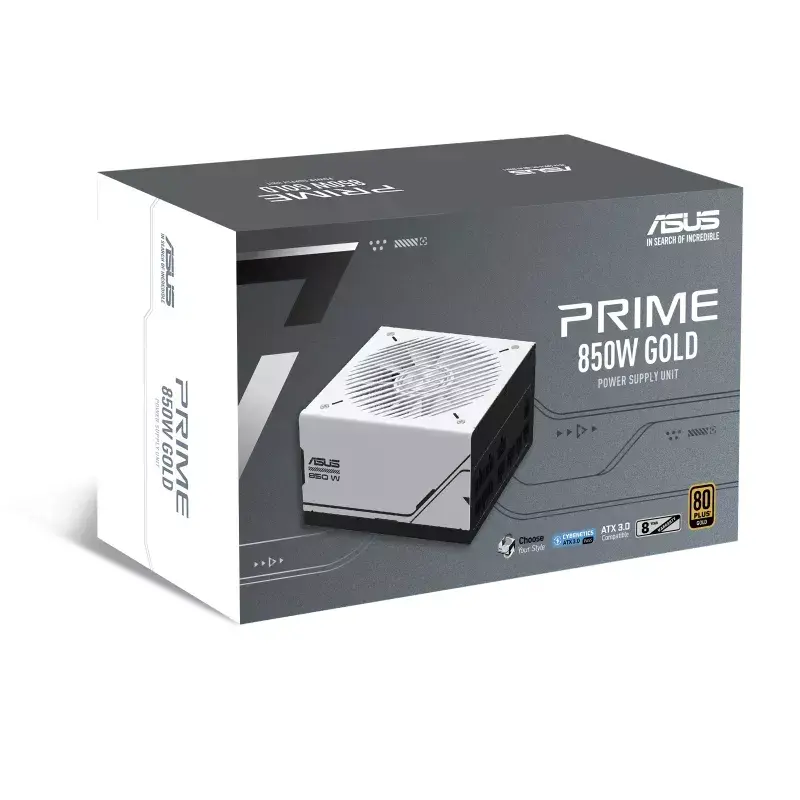 ASUS Prime 850W Gold (AP-850G) barošanas bloks 20+4 kontaktu ATX, ATX, melns, balts