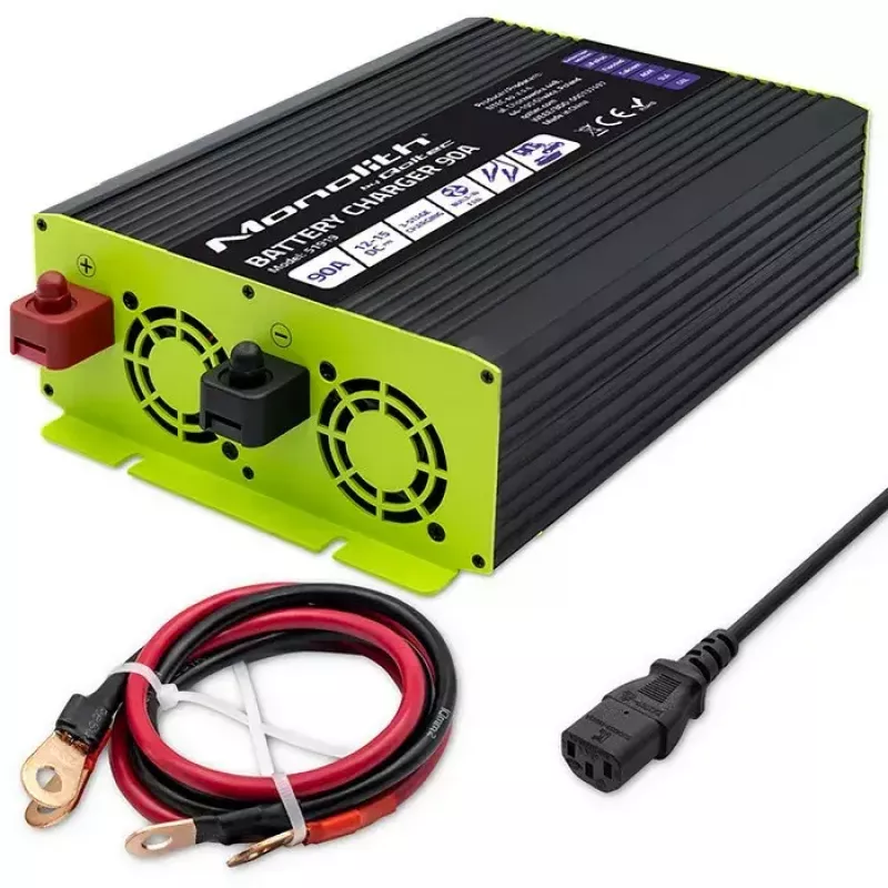 Baterijas lādētājs QOLTEC 51919 90A 12V LiFePO4 AGM GEL SLA baterijām